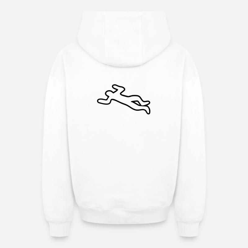 Corps - Sweat à capuche unisexe zippé oversize épais SPREAD - blanc