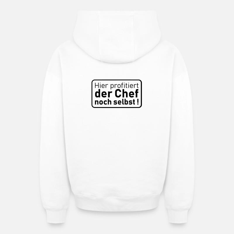 le patron lui-même - Sweat à capuche unisexe zippé oversize épais SPREAD - blanc