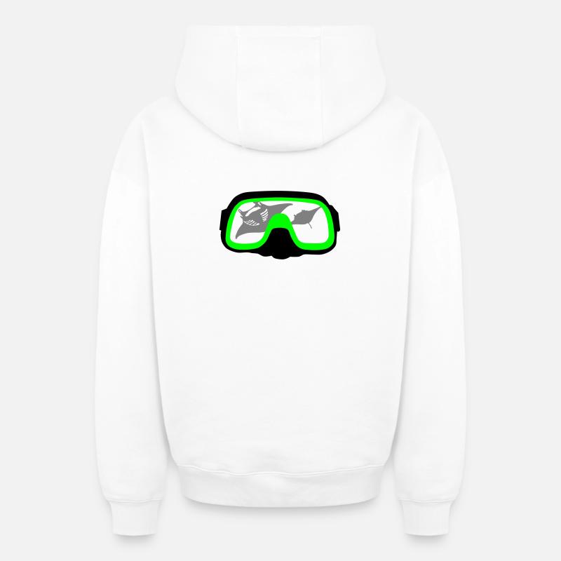 Lunettes de plongée - Sweat à capuche unisexe zippé oversize épais SPREAD - blanc