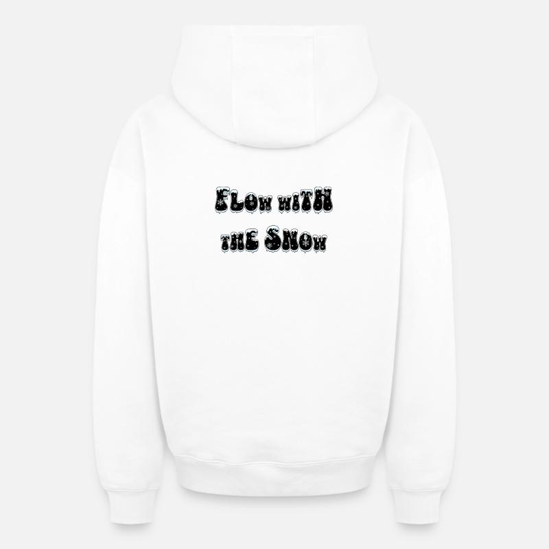 Flux avec la neige - Sweat à capuche unisexe zippé oversize épais SPREAD - blanc