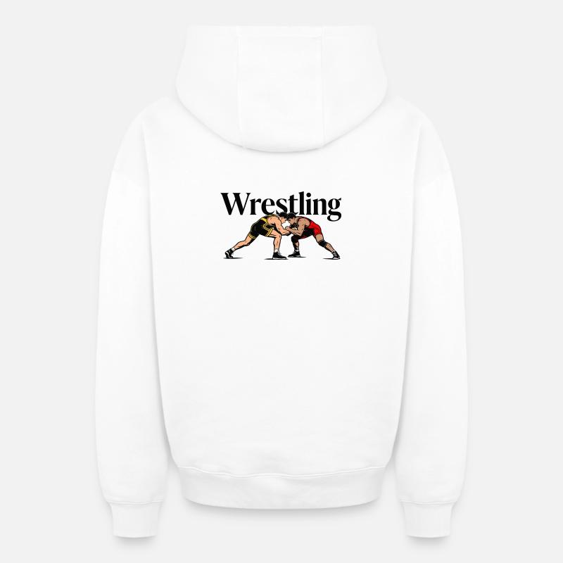 Lutte - Sweat à capuche unisexe zippé oversize épais SPREAD - blanc