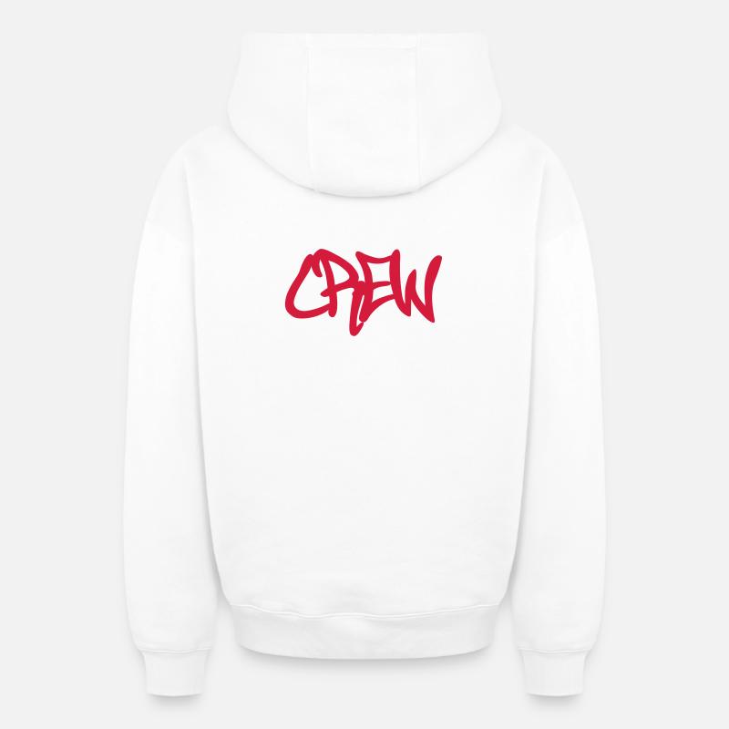 CREW - Sweat à capuche unisexe zippé oversize épais SPREAD - blanc