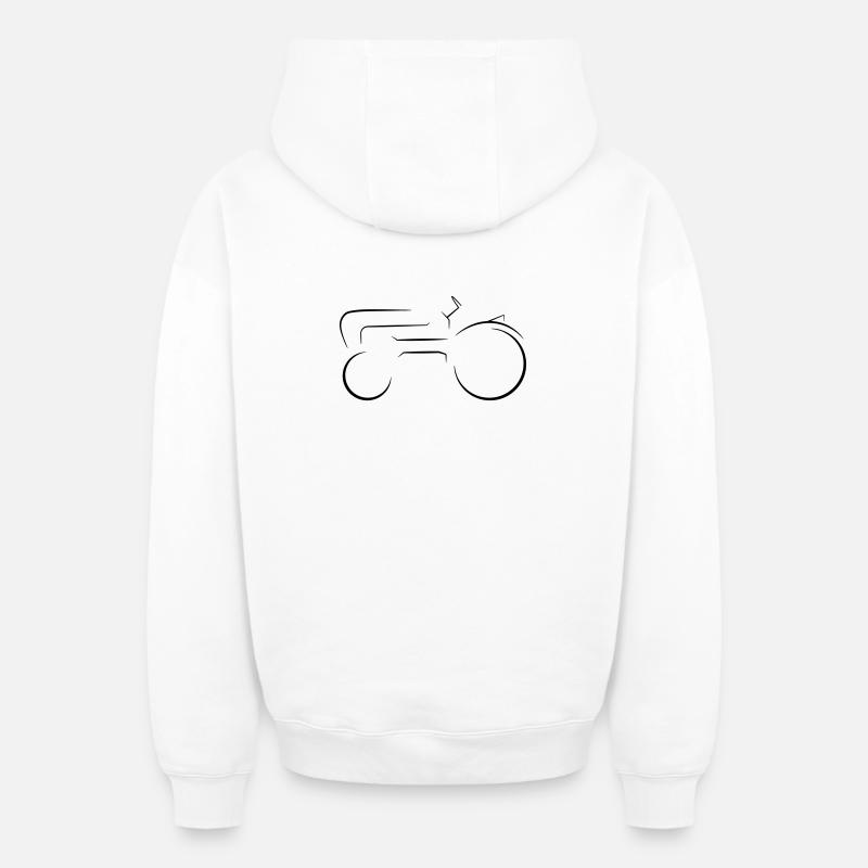 Deutscher Traktor Oldtimer Strichzeichnung  - Oversized Heavyweight Unisex Zip Hoodie - Weiß