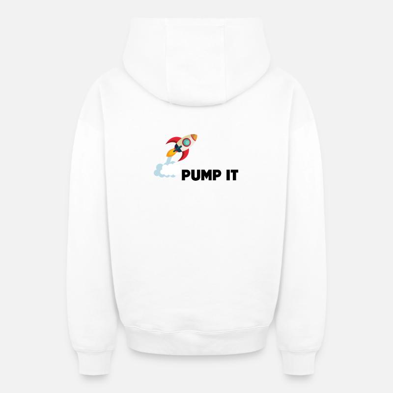 Pump it - Sweat à capuche unisexe zippé oversize épais SPREAD - blanc