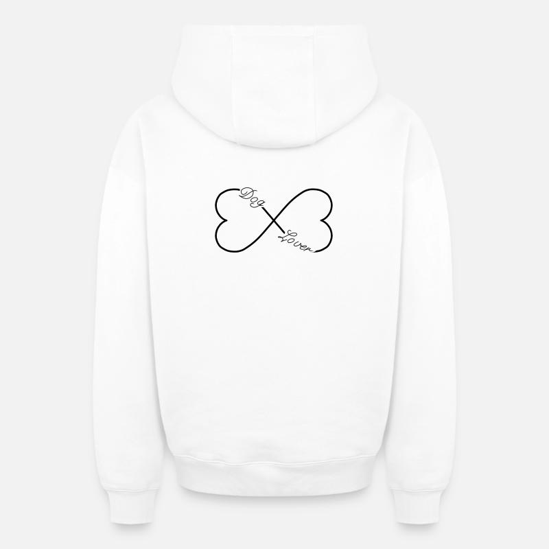 Chien - Sweat à capuche unisexe zippé oversize épais SPREAD - blanc