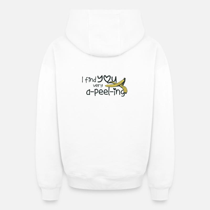 Banane - Sweat à capuche unisexe zippé oversize épais SPREAD - blanc