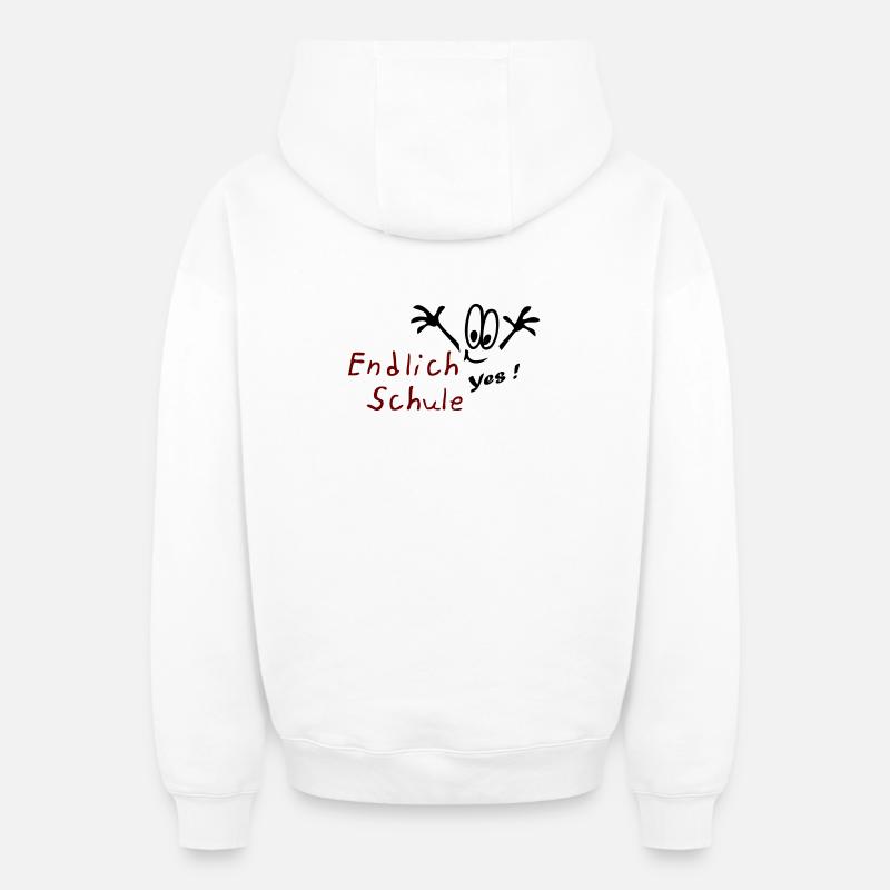 École - Sweat à capuche unisexe zippé oversize épais SPREAD - blanc