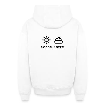 Sun poop - Oversized Heavyweight Unisex Zip Hoodie - white - Back - AI Model Male 178 light (178cm)