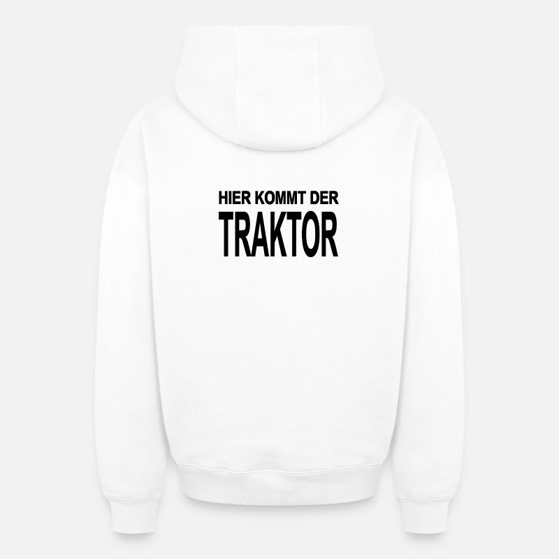 Tracteur - Sweat à capuche unisexe zippé oversize épais SPREAD - blanc