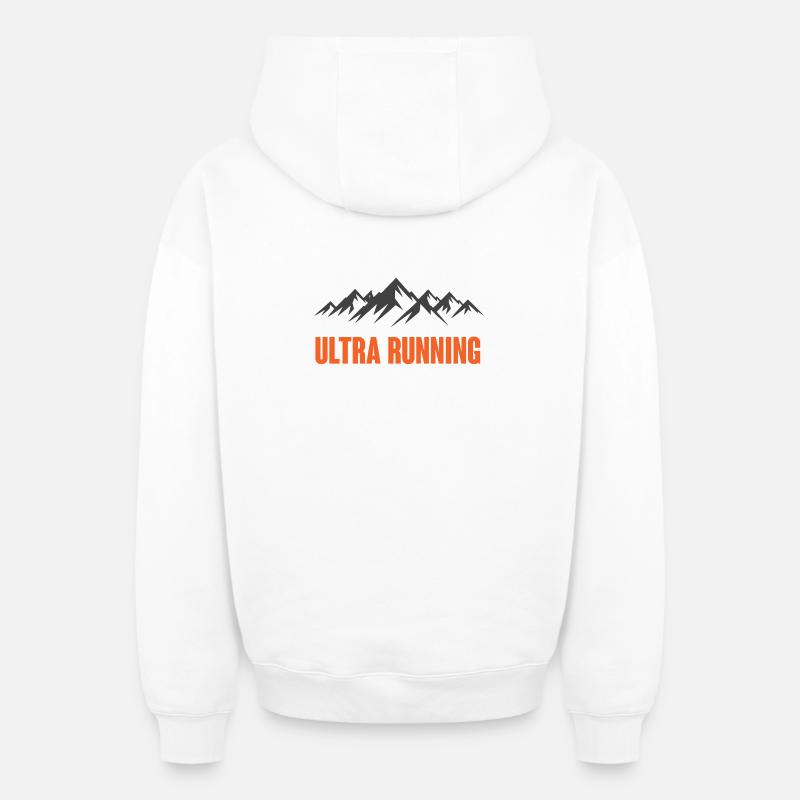 Ultra Running - Sweat à capuche unisexe zippé oversize épais SPREAD - blanc