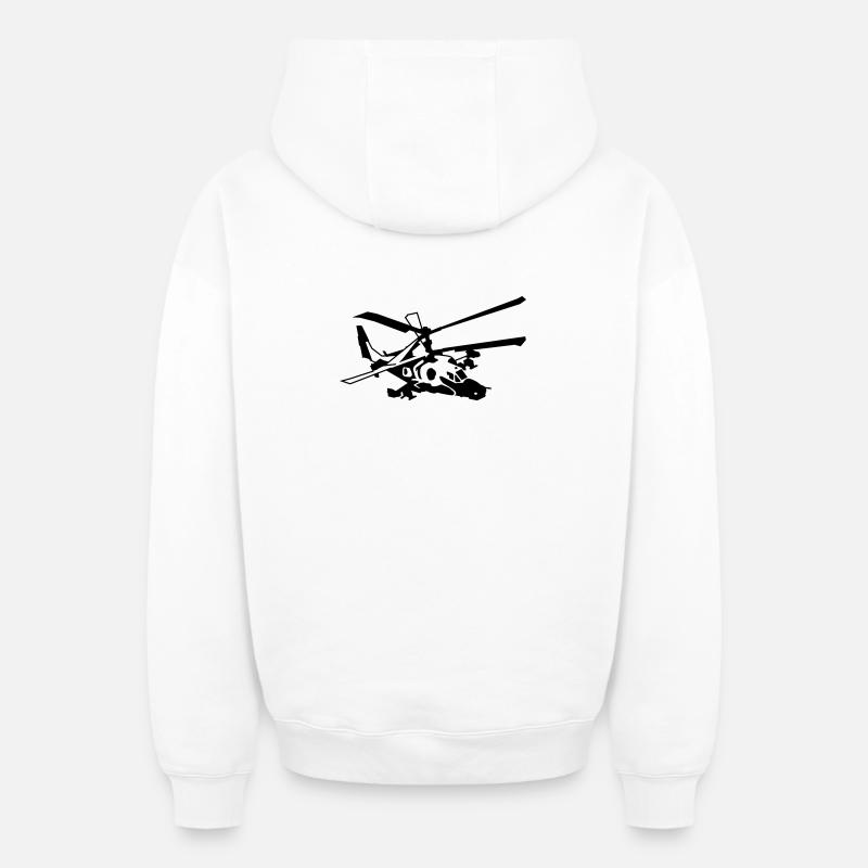 Ka-50 - Sweat à capuche unisexe zippé oversize épais SPREAD - blanc