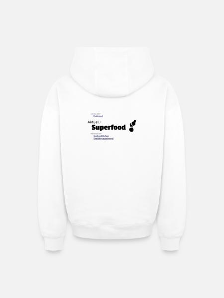 aktuelles Superfood - Oversized Heavyweight Unisex Zip Hoodie - Weiß