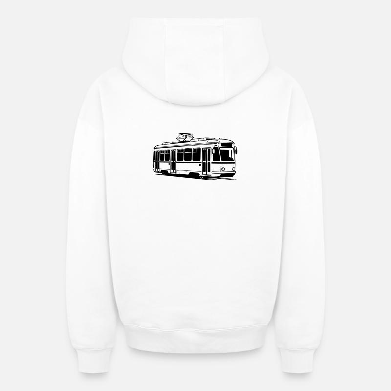 Straßenbahn - Oversized Heavyweight Unisex Zip Hoodie - Weiß