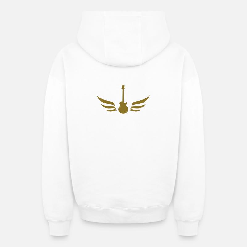 Guitar ! - Sweat à capuche unisexe zippé oversize épais SPREAD - blanc