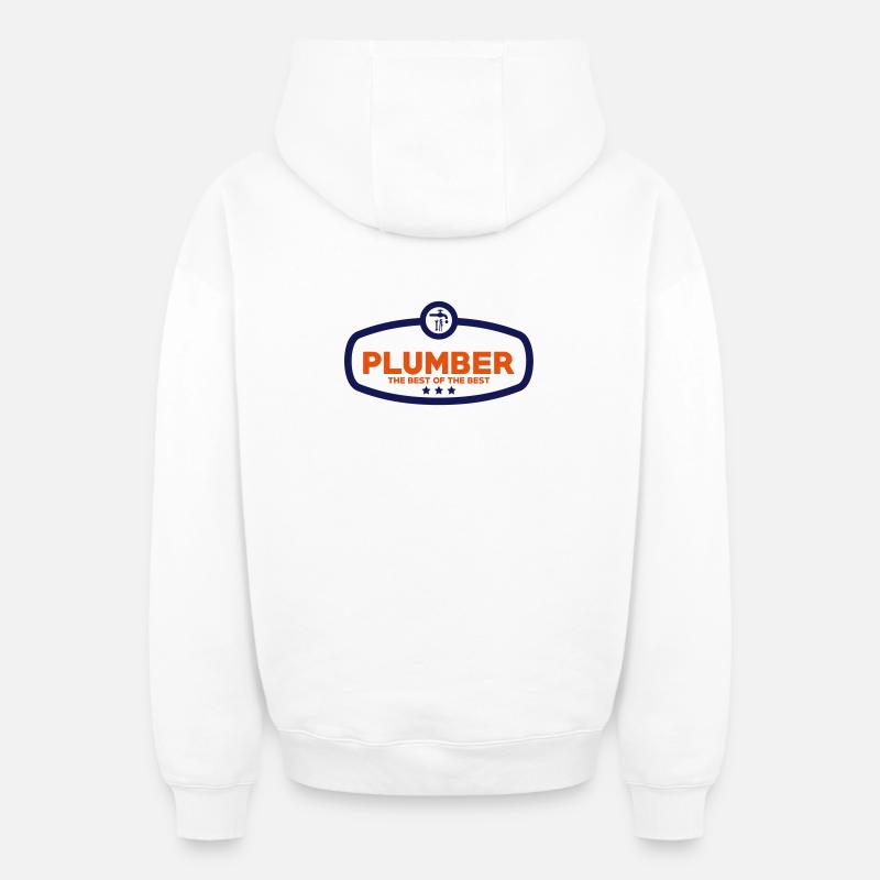 Plumber - Sweat à capuche unisexe zippé oversize épais SPREAD - blanc