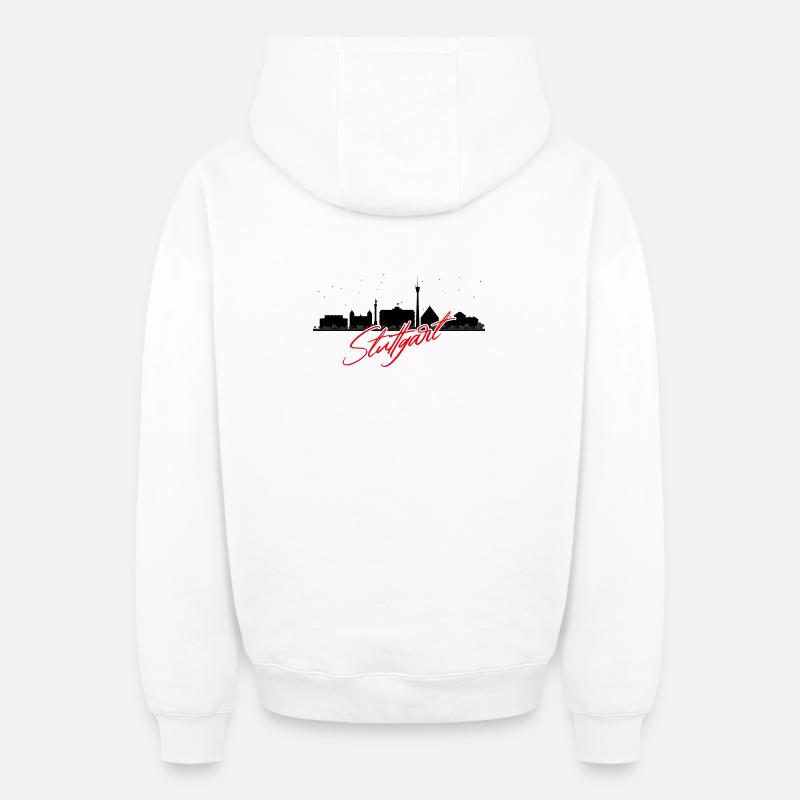 Silhouette Stuttgart - Oversized Heavyweight Unisex Zip Hoodie - Weiß