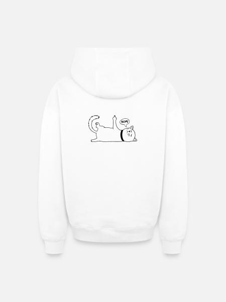 Lazy Cat Cat Lover Cat Owner Saying - Oversized Heavyweight Unisex Zip Hoodie - white