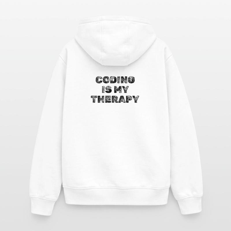 Coding Is My Therapy Developer Saying Oversized Heavyweight Unisex Zip Hoodie