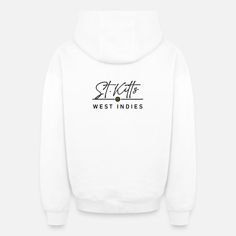 Saint-Kitts-et-Nevis - Antilles - Caraïbes - Sweat à capuche unisexe zippé oversize épais SPREAD - blanc