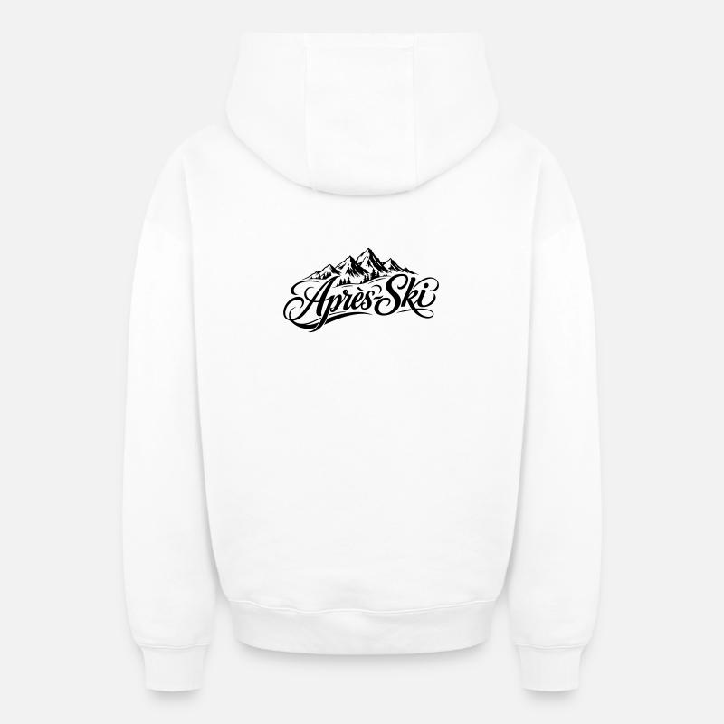 Lettrage après-ski - Sweat à capuche unisexe zippé oversize épais SPREAD - blanc