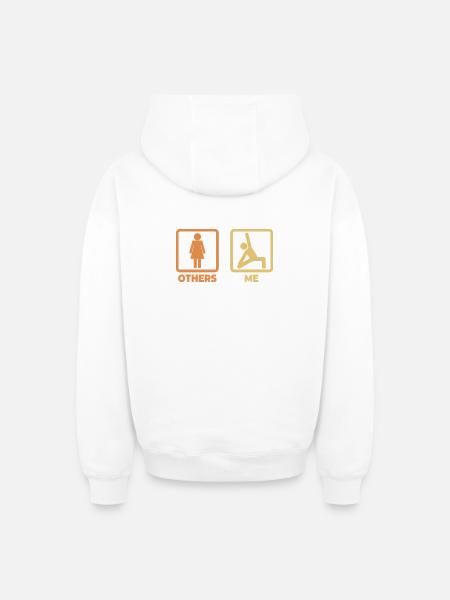Yoga Strichmännchen - Oversized Heavyweight Unisex Zip Hoodie - Weiß