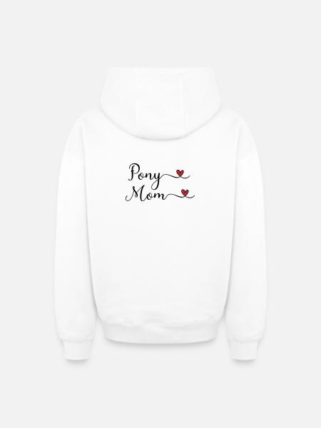 Pony Mama - Oversized Heavyweight Unisex Zip Hoodie - Weiß