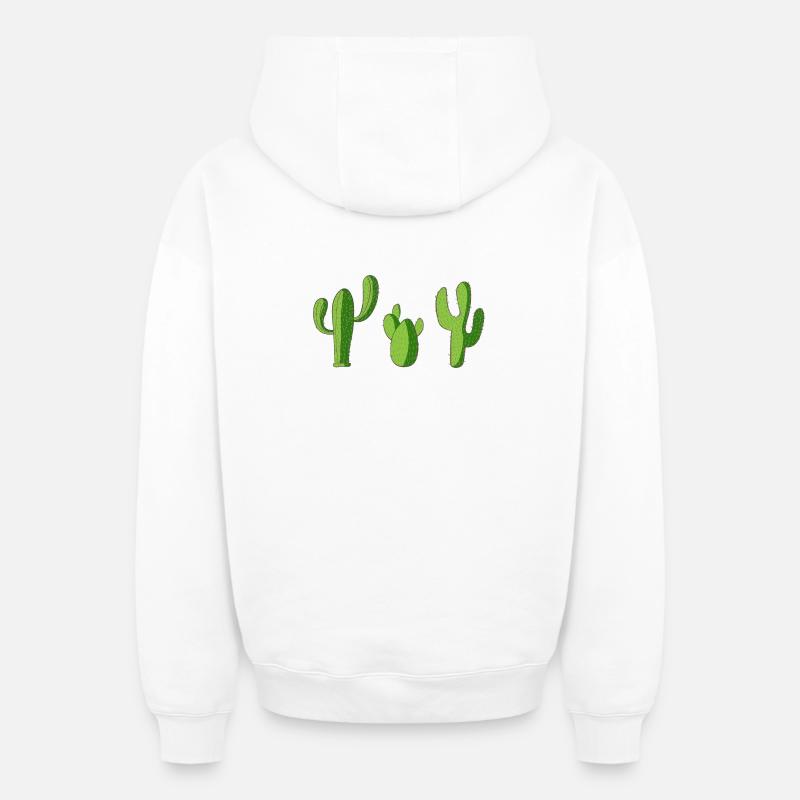 Cactus - Sweat à capuche unisexe zippé oversize épais SPREAD - blanc