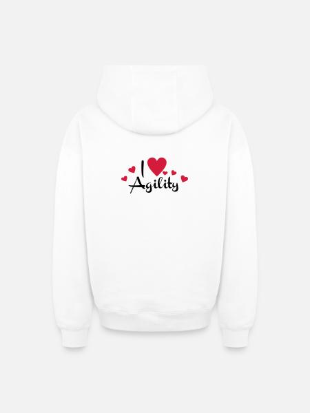 2541614 15923905 agility - Oversized Heavyweight Unisex Zip Hoodie - white