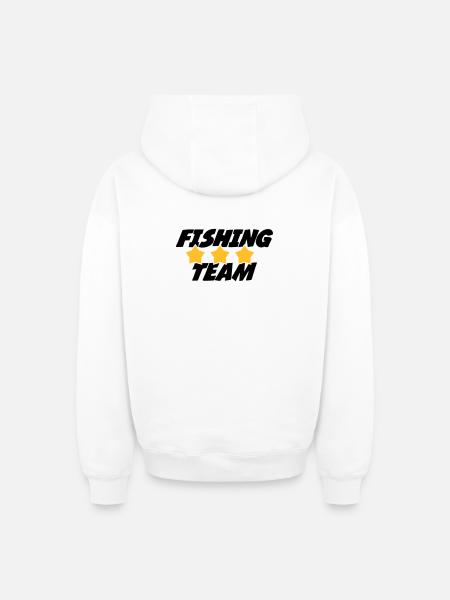 Fishing Team - Sweat à capuche unisexe zippé oversize épais SPREAD - blanc