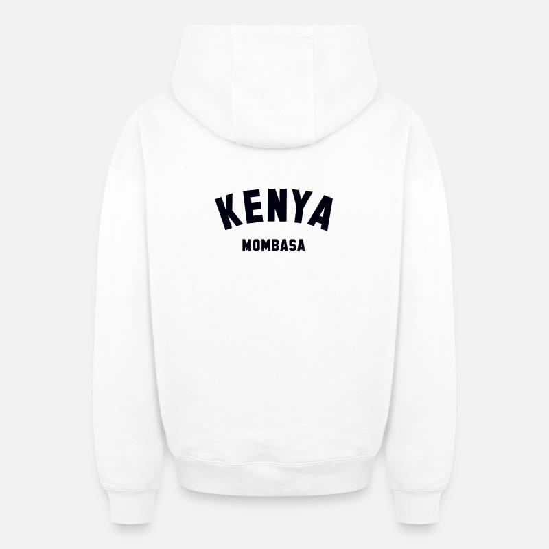 MOMBASA, KENYA - Sweat à capuche unisexe zippé oversize épais SPREAD - blanc