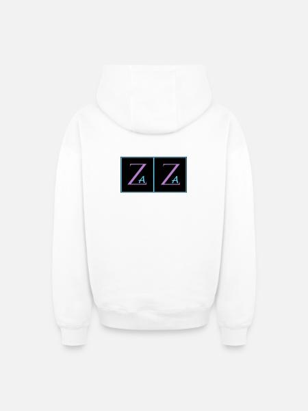 Zaza - Oversized Heavyweight Unisex Zip Hoodie - white