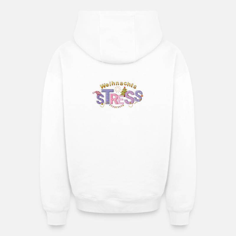 Le stress de Noël - Sweat à capuche unisexe zippé oversize épais SPREAD - blanc