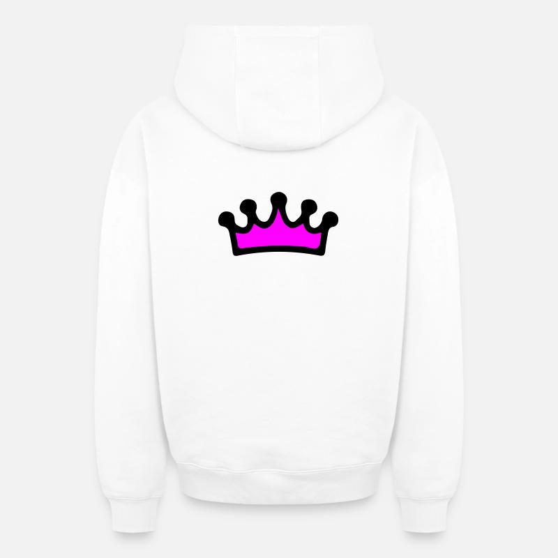 Krone Comic - Sweat à capuche unisexe zippé oversize épais SPREAD - blanc
