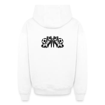 Football Boots Football High Heels - Oversized Heavyweight Unisex Zip Hoodie - white - Back - AI Model Male 178 light (178cm)
