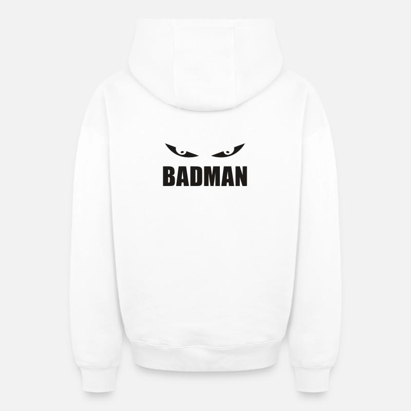 Badman - Sweat à capuche unisexe zippé oversize épais SPREAD - blanc