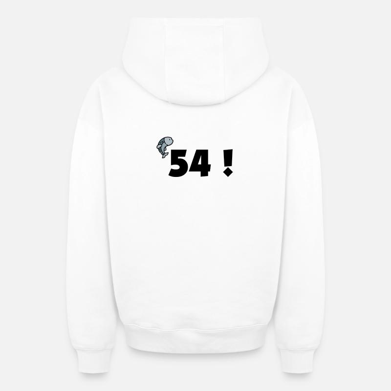 54 ! - Sweat à capuche unisexe zippé oversize épais SPREAD - blanc