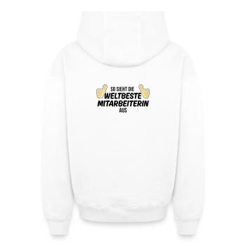 die weltbeste mitarbeiterin - Oversized Heavyweight Unisex Zip Hoodie - Weiß - Hinten - AI Model Male 178 light (178cm)