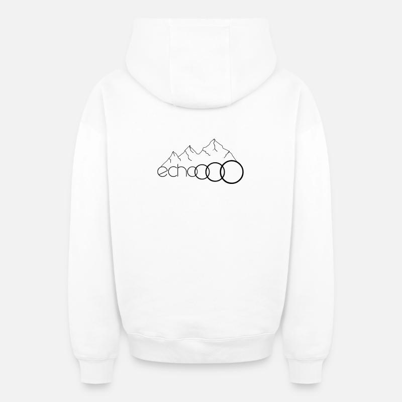 echoooo - Sweat à capuche unisexe zippé oversize épais SPREAD - blanc