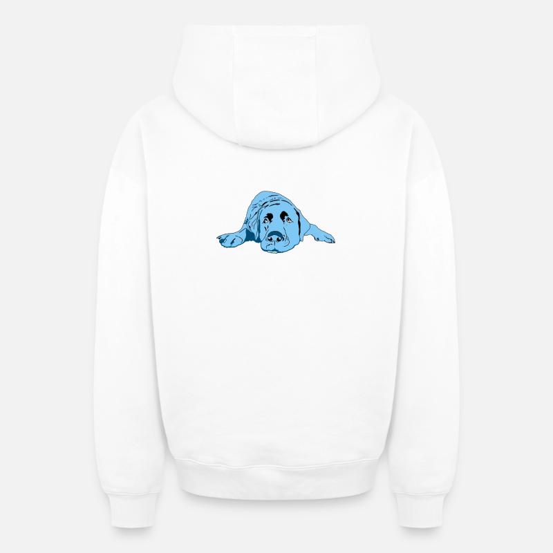 Labrador - Sweat à capuche unisexe zippé oversize épais SPREAD - blanc