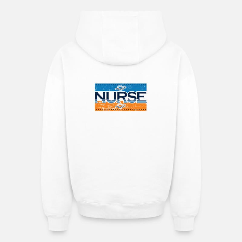 Infirmier - Sweat à capuche unisexe zippé oversize épais SPREAD - blanc