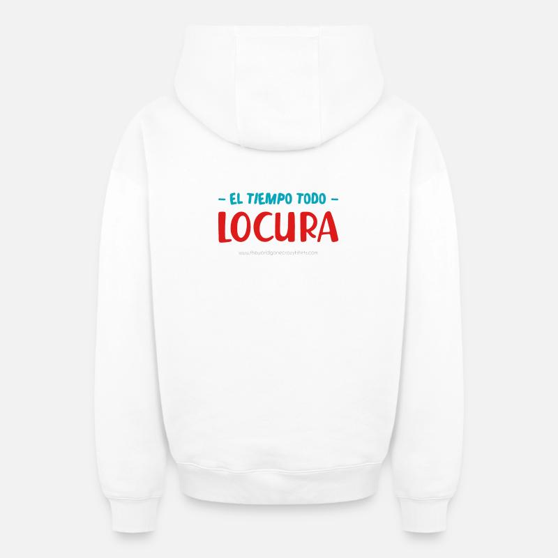 Folie - Sweat à capuche unisexe zippé oversize épais SPREAD - blanc
