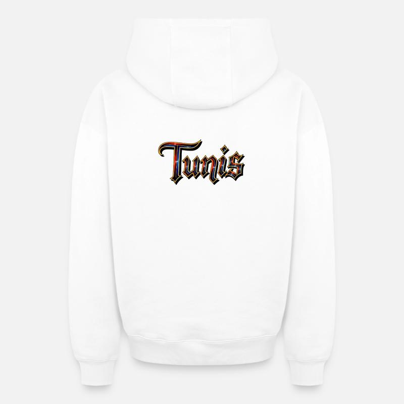 Tunis - Sweat à capuche unisexe zippé oversize épais SPREAD - blanc