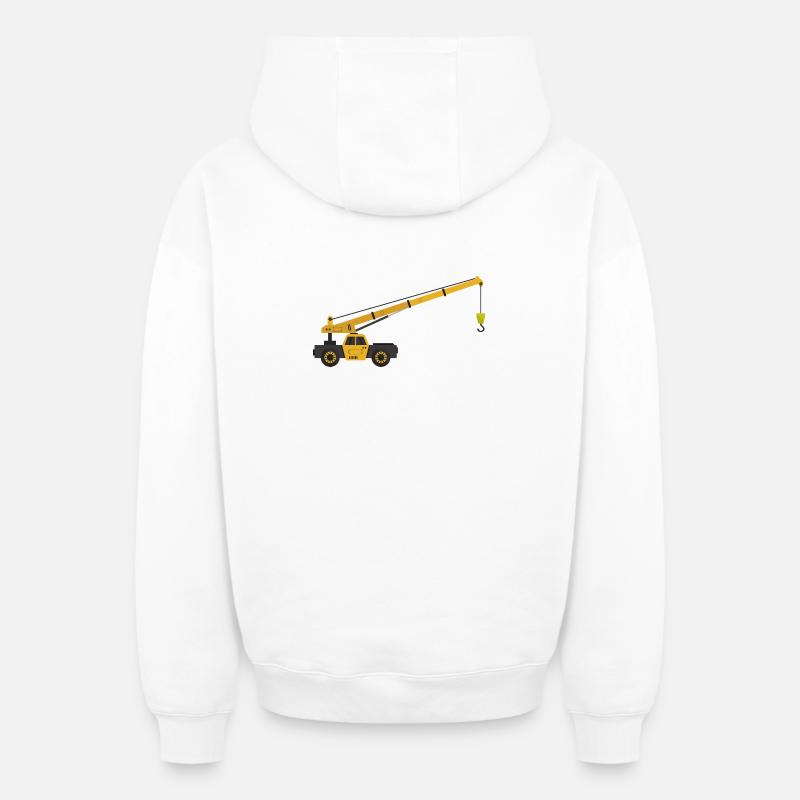 Camion-grue - Sweat à capuche unisexe zippé oversize épais SPREAD - blanc