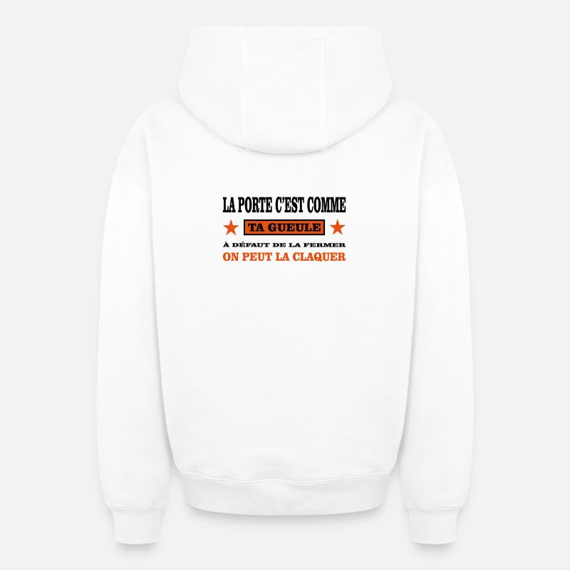 Ta Gueule  - Sweat à capuche unisexe zippé oversize épais SPREAD - blanc