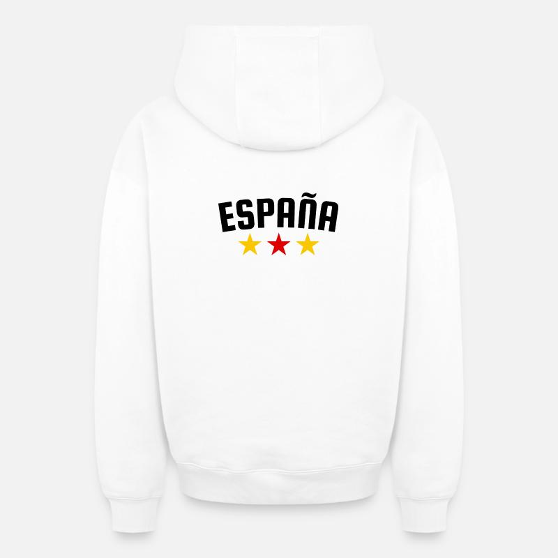 Conception Espagne 3 étoiles - Sweat à capuche unisexe zippé oversize épais SPREAD - blanc