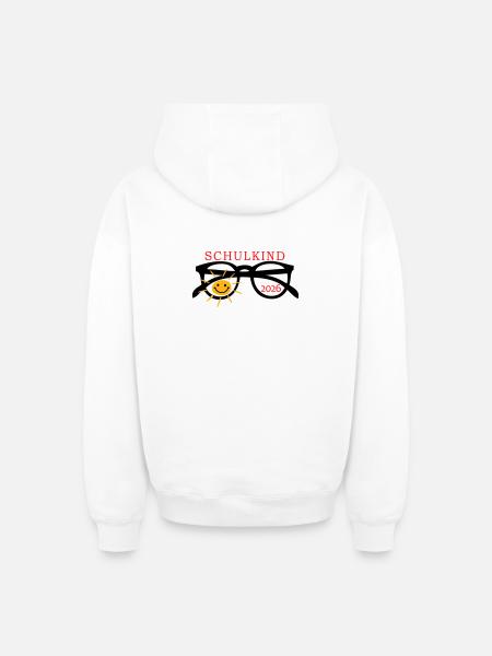 coole Sonnenbrille Schulkind - Oversized Heavyweight Unisex Zip Hoodie - Weiß