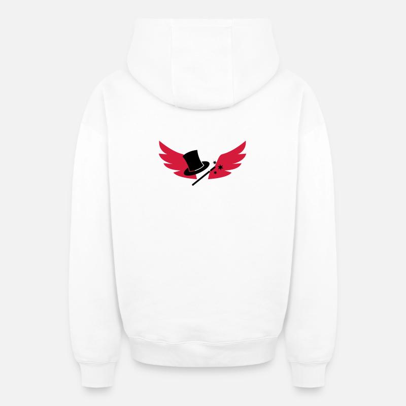Magic / Magie - Sweat à capuche unisexe zippé oversize épais SPREAD - blanc