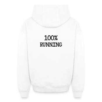 Running / Jogging / Run / Trail / Sport - Oversized Heavyweight Unisex Zip Hoodie - white - Back - AI Model Male 178 light (178cm)