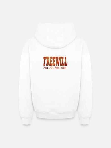FreeWill - Oversized Heavyweight Unisex Zip Hoodie - white