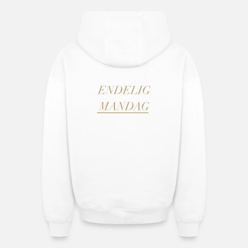 Lundi - Sweat à capuche unisexe zippé oversize épais SPREAD - blanc